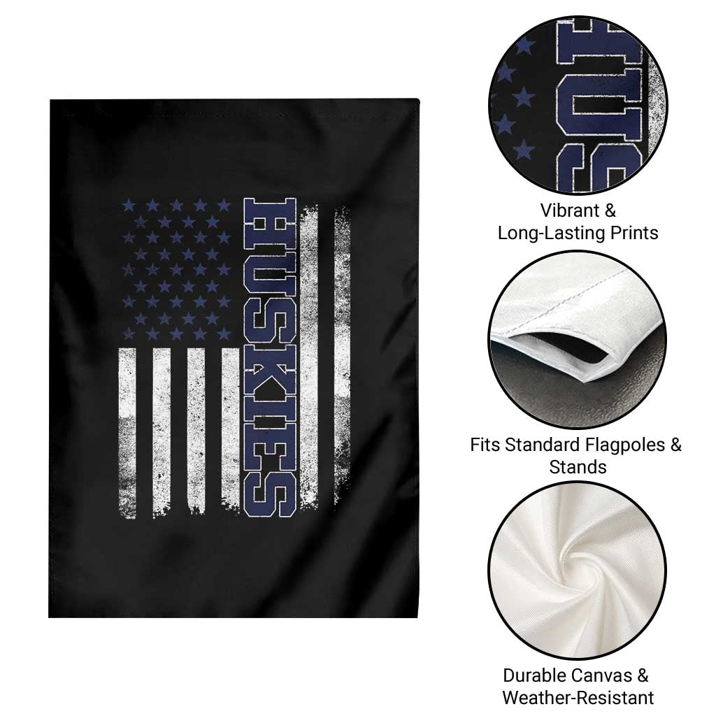 Husky Lover Sports Varsity Aesthetic Letters Vintage American Flag Garden Flag TS11 Print Your Wear