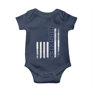 Husky Lover Sports Varsity Aesthetic Letters Vintage American Flag Baby Onesie TS11 Navy Print Your Wear