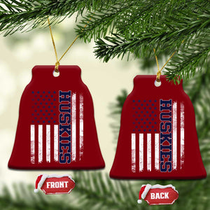 Husky Lover Sports Varsity Aesthetic Letters Vintage American Flag Ceramic Ornament TS11 Print Your Wear