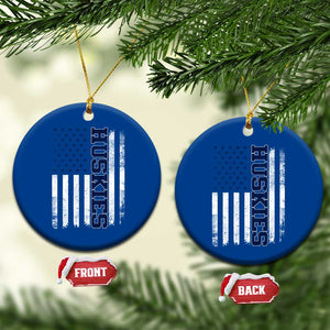 Husky Lover Sports Varsity Aesthetic Letters Vintage American Flag Ceramic Ornament TS11 1pc Blue Print Your Wear
