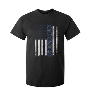 Husky Lover Sports Varsity Aesthetic Letters Vintage American Flag T Shirt For Kid TS11 Black Print Your Wear