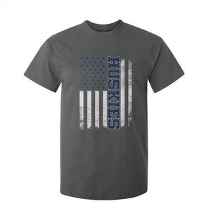 Husky Lover Sports Varsity Aesthetic Letters Vintage American Flag T Shirt For Kid TS11 Dark Heather Print Your Wear