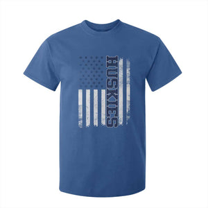 Husky Lover Sports Varsity Aesthetic Letters Vintage American Flag T Shirt For Kid TS11 Royal Blue Print Your Wear