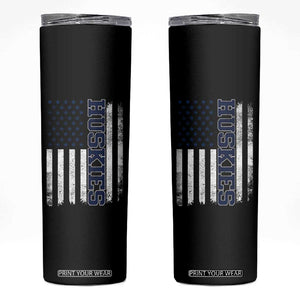 Husky Lover Sports Varsity Aesthetic Letters Vintage American Flag Skinny Tumbler TS11 Black Print Your Wear