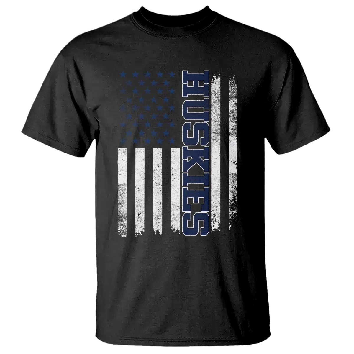 Husky Lover Sports Varsity Aesthetic Letters Vintage American Flag T Shirt TS11 Black Print Your Wear