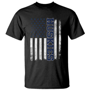 Husky Lover Sports Varsity Aesthetic Letters Vintage American Flag T Shirt TS11 Black Print Your Wear