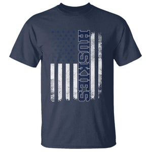 Husky Lover Sports Varsity Aesthetic Letters Vintage American Flag T Shirt TS11 Navy Print Your Wear