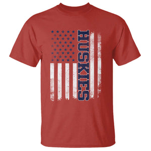 Husky Lover Sports Varsity Aesthetic Letters Vintage American Flag T Shirt TS11 Red Print Your Wear