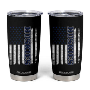 Husky Lover Sports Varsity Aesthetic Letters Vintage American Flag Tumbler Cup TS11 Black Print Your Wear