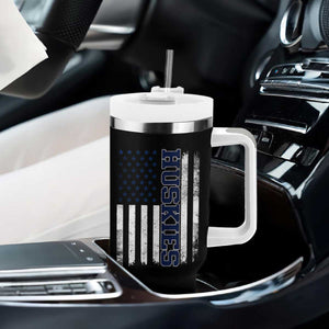 Husky Lover Sports Varsity Aesthetic Letters Vintage American Flag Tumbler With Handle TS11 Print Your Wear