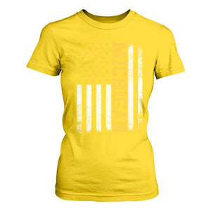 Michigan Pride T Shirt For Women Vintage American Flag Distressed Varsity Aesthetic Letters MI State TS11 Daisy Print Your Wear