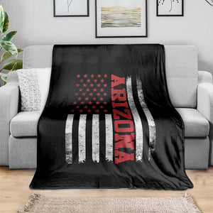 Arizona Pride Throw Blanket Vintage American Flag Distressed Varsity Aesthetic Letters AZ State TS11 Print Your Wear