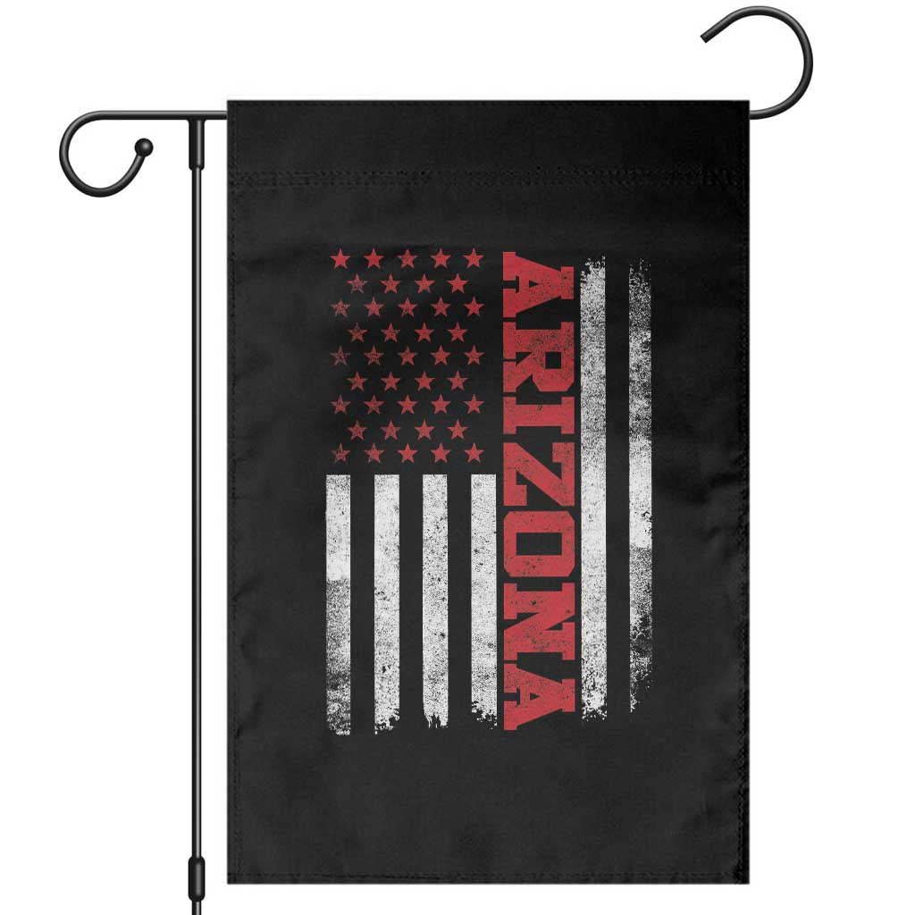 Arizona Pride Garden Flag Vintage American Flag Distressed Varsity Aesthetic Letters AZ State TS11 Black Print Your Wear