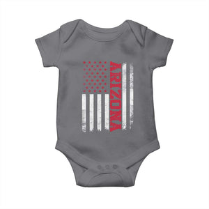 Arizona Pride Baby Onesie Vintage American Flag Distressed Varsity Aesthetic Letters AZ State TS11 Charcoal Print Your Wear