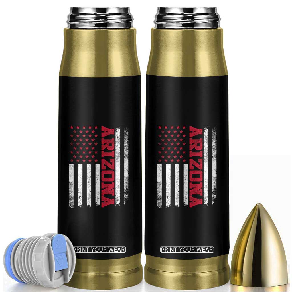 Arizona Pride Bullet Tumbler Vintage American Flag Distressed Varsity Aesthetic Letters AZ State TS11 Black Print Your Wear