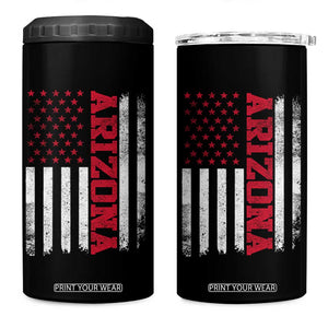 Arizona Pride 4 in 1 Can Cooler Tumbler Vintage American Flag Distressed Varsity Aesthetic Letters AZ State TS11 One Size: 16 oz Black Print Your Wear