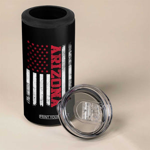 Arizona Pride 4 in 1 Can Cooler Tumbler Vintage American Flag Distressed Varsity Aesthetic Letters AZ State TS11 Print Your Wear