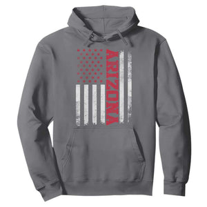Arizona Pride Hoodie Vintage American Flag Distressed Varsity Aesthetic Letters AZ State TS11 Charcoal Print Your Wear