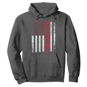 Arizona Pride Hoodie Vintage American Flag Distressed Varsity Aesthetic Letters AZ State TS11 Dark Heather Print Your Wear
