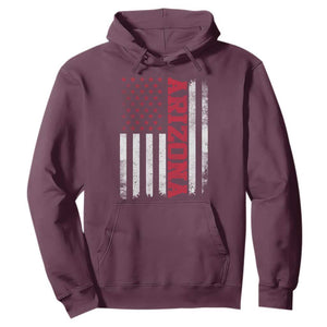 Arizona Pride Hoodie Vintage American Flag Distressed Varsity Aesthetic Letters AZ State TS11 Maroon Print Your Wear