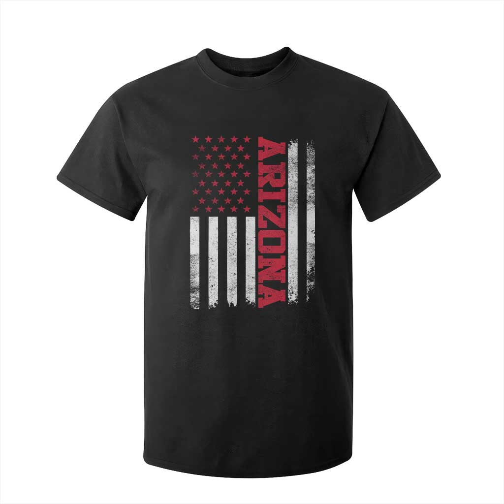 Arizona Pride T Shirt For Kid Vintage American Flag Distressed Varsity Aesthetic Letters AZ State TS11 Black Print Your Wear