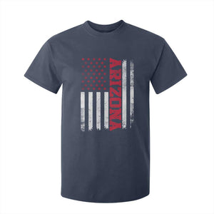 Arizona Pride T Shirt For Kid Vintage American Flag Distressed Varsity Aesthetic Letters AZ State TS11 Navy Print Your Wear