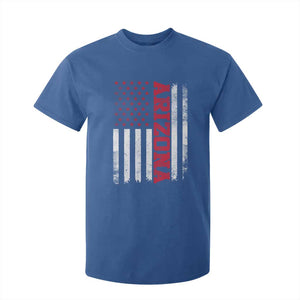 Arizona Pride T Shirt For Kid Vintage American Flag Distressed Varsity Aesthetic Letters AZ State TS11 Royal Blue Print Your Wear