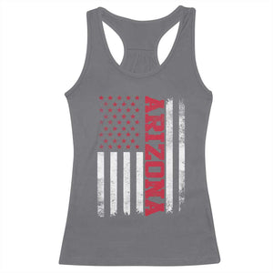 Arizona Pride Racerback Tank Top Vintage American Flag Distressed Varsity Aesthetic Letters AZ State TS11 Charcoal Print Your Wear