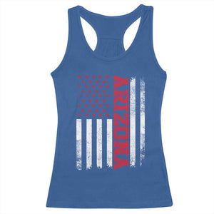 Arizona Pride Racerback Tank Top Vintage American Flag Distressed Varsity Aesthetic Letters AZ State TS11 Royal Blue Print Your Wear
