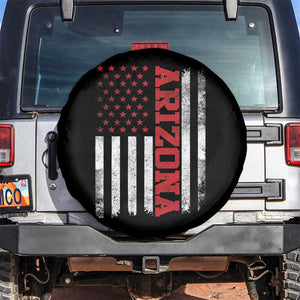 Arizona Pride Spare Tire Cover Vintage American Flag Distressed Varsity Aesthetic Letters AZ State TS11 No hole Black Print Your Wear