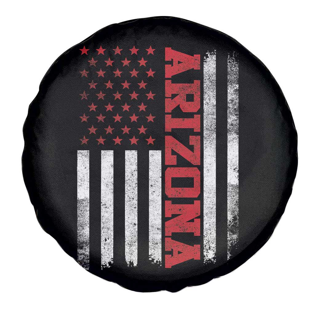 Arizona Pride Spare Tire Cover Vintage American Flag Distressed Varsity Aesthetic Letters AZ State TS11 Print Your Wear