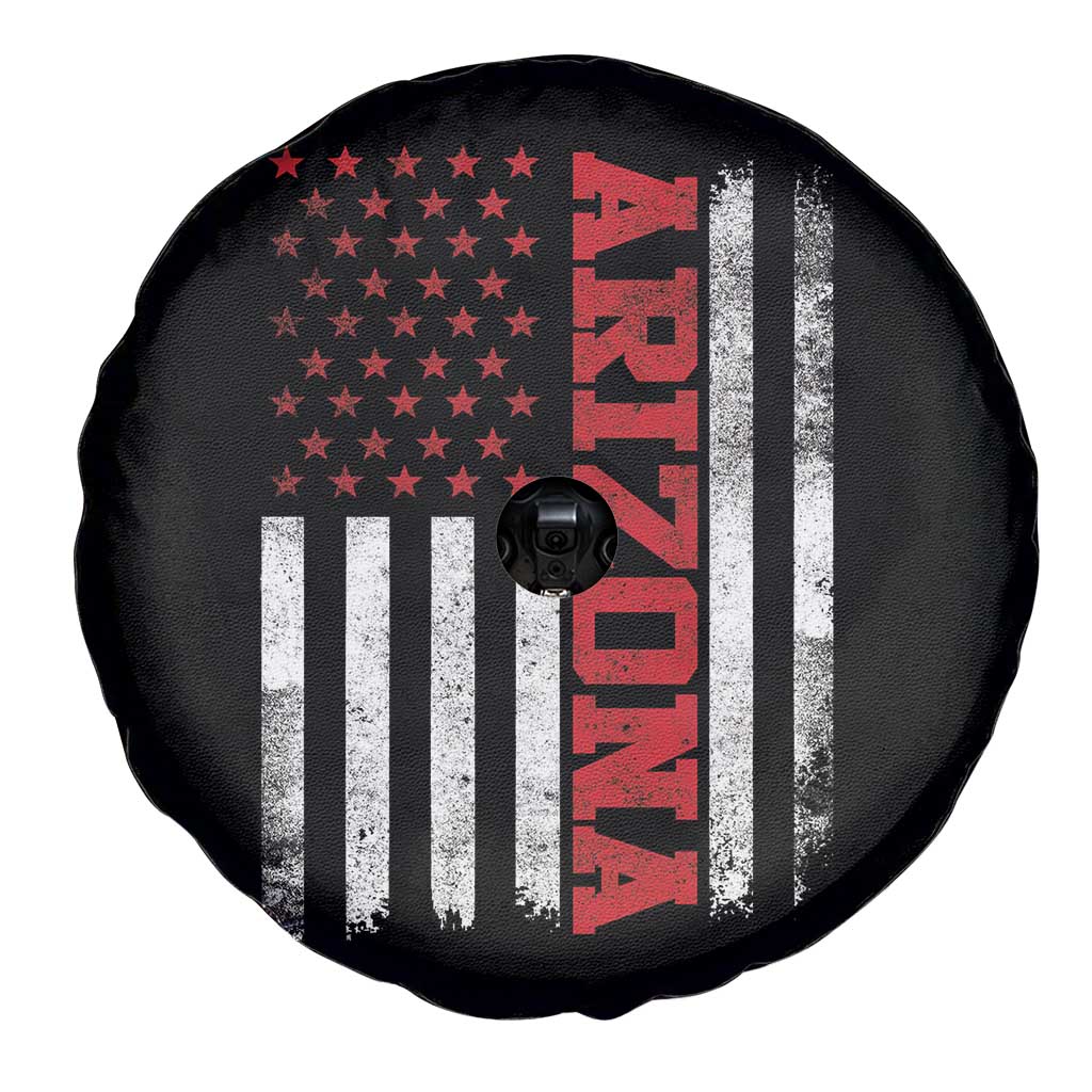 Arizona Pride Spare Tire Cover Vintage American Flag Distressed Varsity Aesthetic Letters AZ State TS11 Print Your Wear