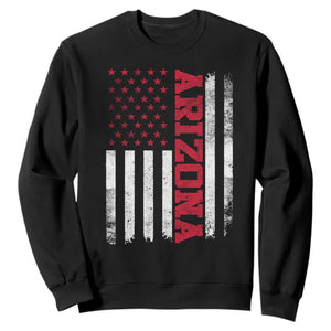 Arizona Pride Sweatshirt Vintage American Flag Distressed Varsity Aesthetic Letters AZ State TS11 Black Print Your Wear