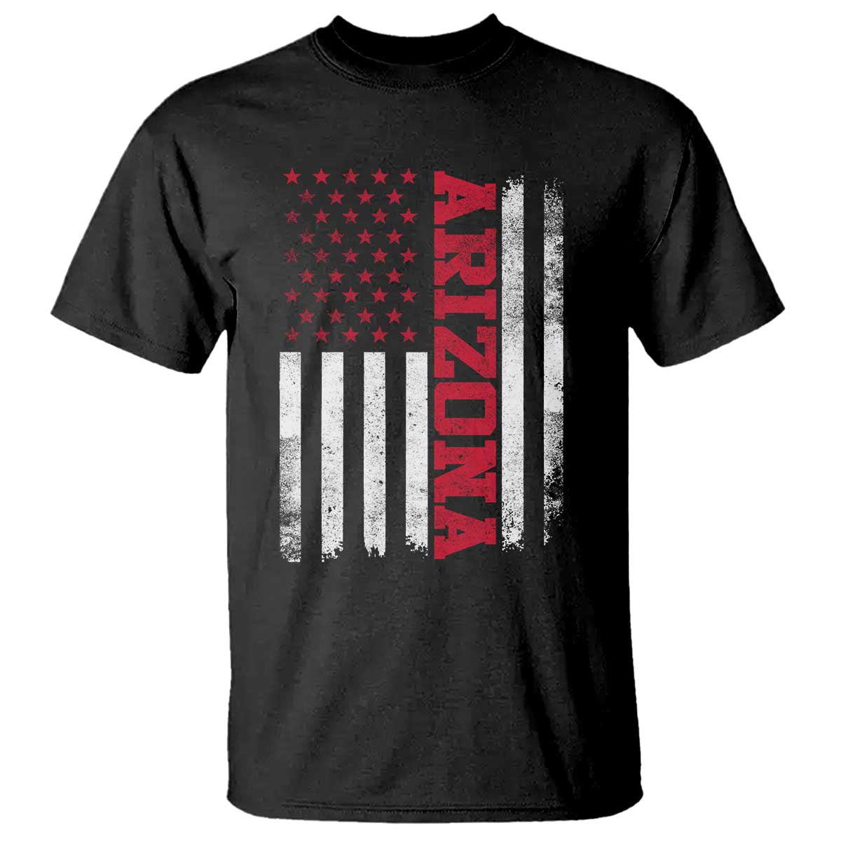 Arizona Pride T Shirt Vintage American Flag Distressed Varsity Aesthetic Letters AZ State TS11 Black Print Your Wear