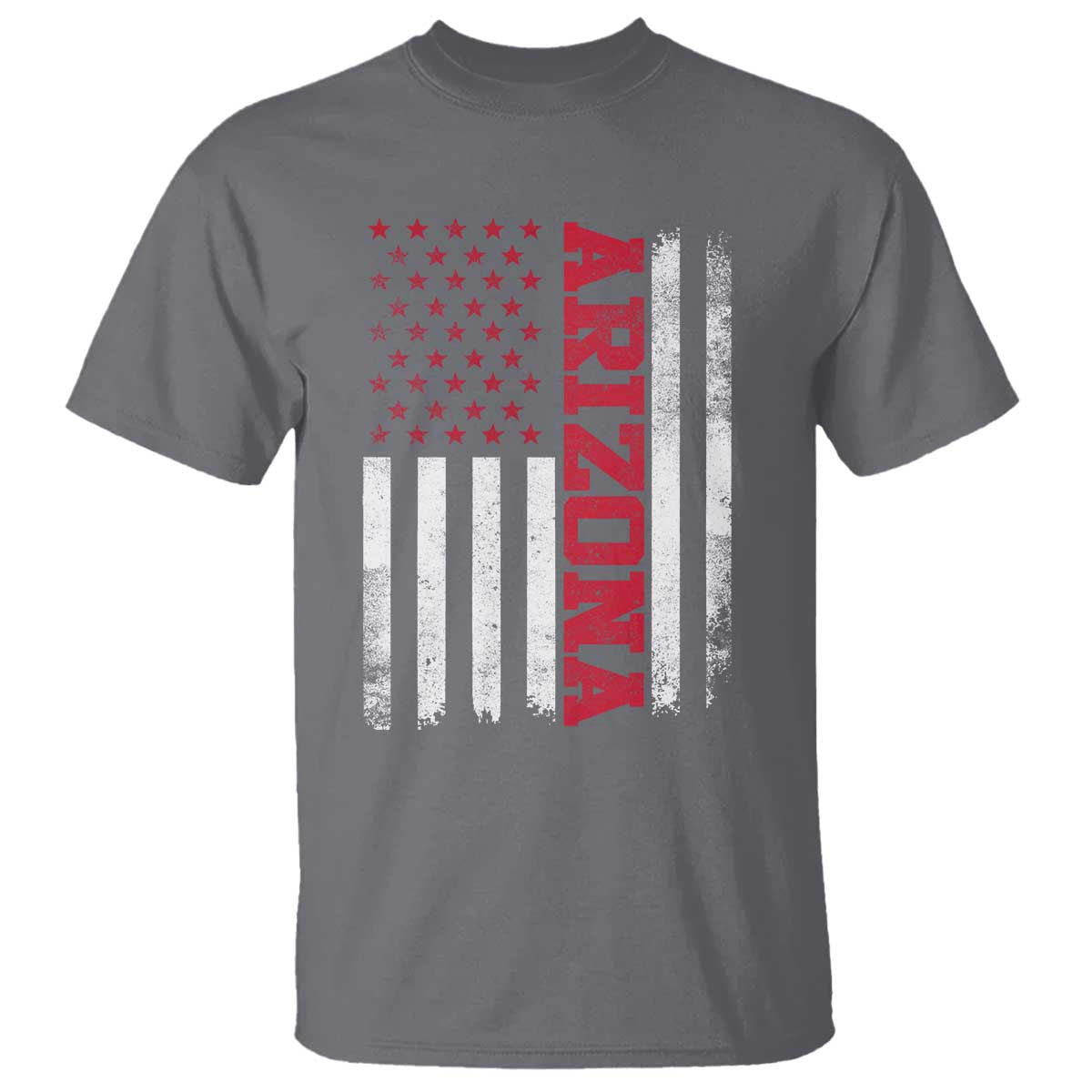 Arizona Pride T Shirt Vintage American Flag Distressed Varsity Aesthetic Letters AZ State TS11 Charcoal Print Your Wear