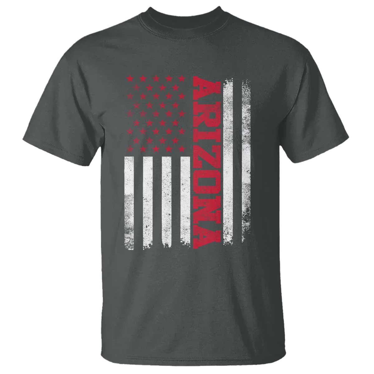 Arizona Pride T Shirt Vintage American Flag Distressed Varsity Aesthetic Letters AZ State TS11 Dark Heather Print Your Wear