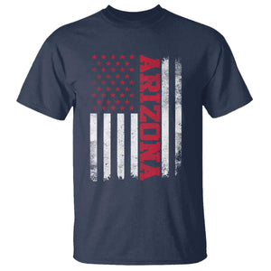 Arizona Pride T Shirt Vintage American Flag Distressed Varsity Aesthetic Letters AZ State TS11 Navy Print Your Wear
