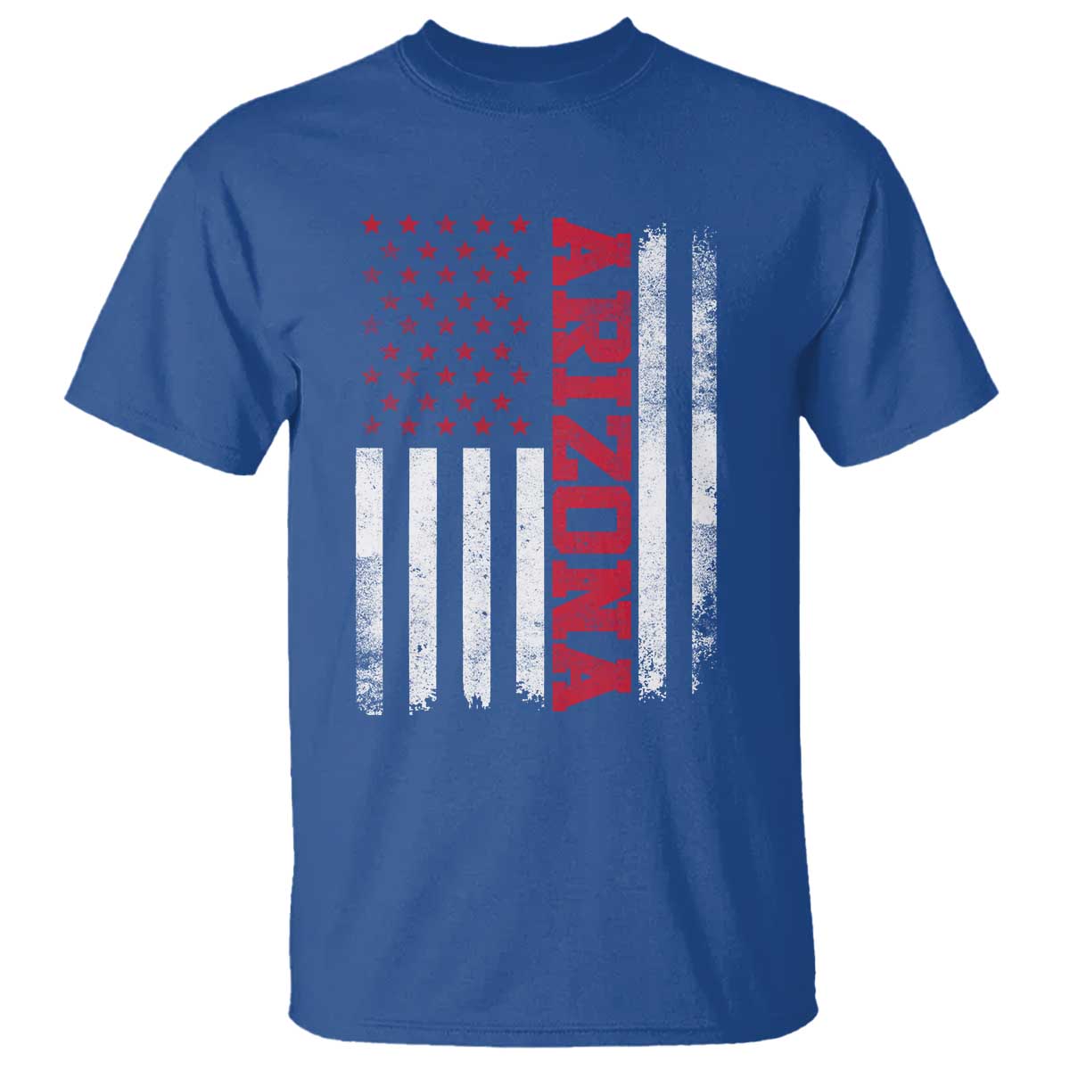 Arizona Pride T Shirt Vintage American Flag Distressed Varsity Aesthetic Letters AZ State TS11 Royal Blue Print Your Wear