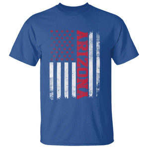 Arizona Pride T Shirt Vintage American Flag Distressed Varsity Aesthetic Letters AZ State TS11 Royal Blue Print Your Wear