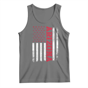 Arizona Pride Tank Top Vintage American Flag Distressed Varsity Aesthetic Letters AZ State TS11 Black Heather Print Your Wear