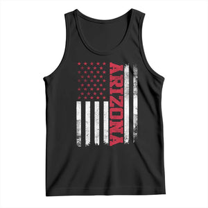 Arizona Pride Tank Top Vintage American Flag Distressed Varsity Aesthetic Letters AZ State TS11 Black Print Your Wear