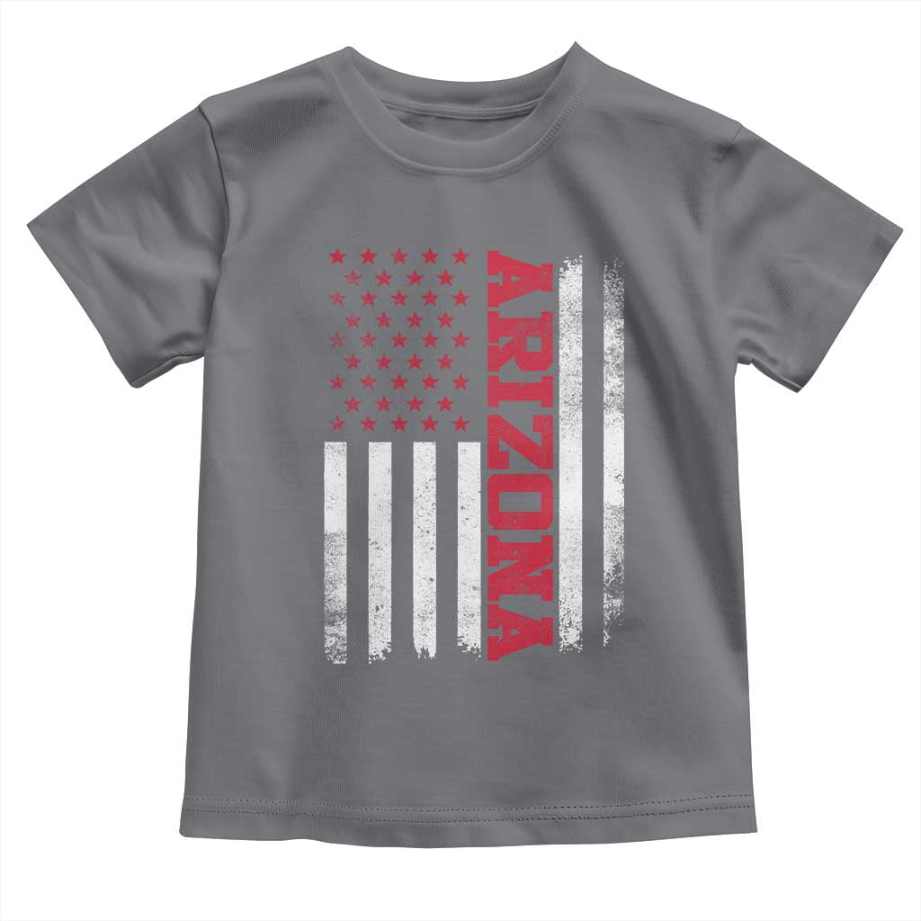 Arizona Pride Toddler T Shirt Vintage American Flag Distressed Varsity Aesthetic Letters AZ State TS11 Charcoal Print Your Wear