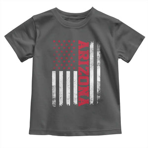 Arizona Pride Toddler T Shirt Vintage American Flag Distressed Varsity Aesthetic Letters AZ State TS11 Dark Heather Print Your Wear