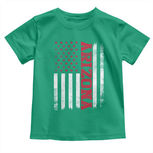 Arizona Pride Toddler T Shirt Vintage American Flag Distressed Varsity Aesthetic Letters AZ State TS11 Irish Green Print Your Wear