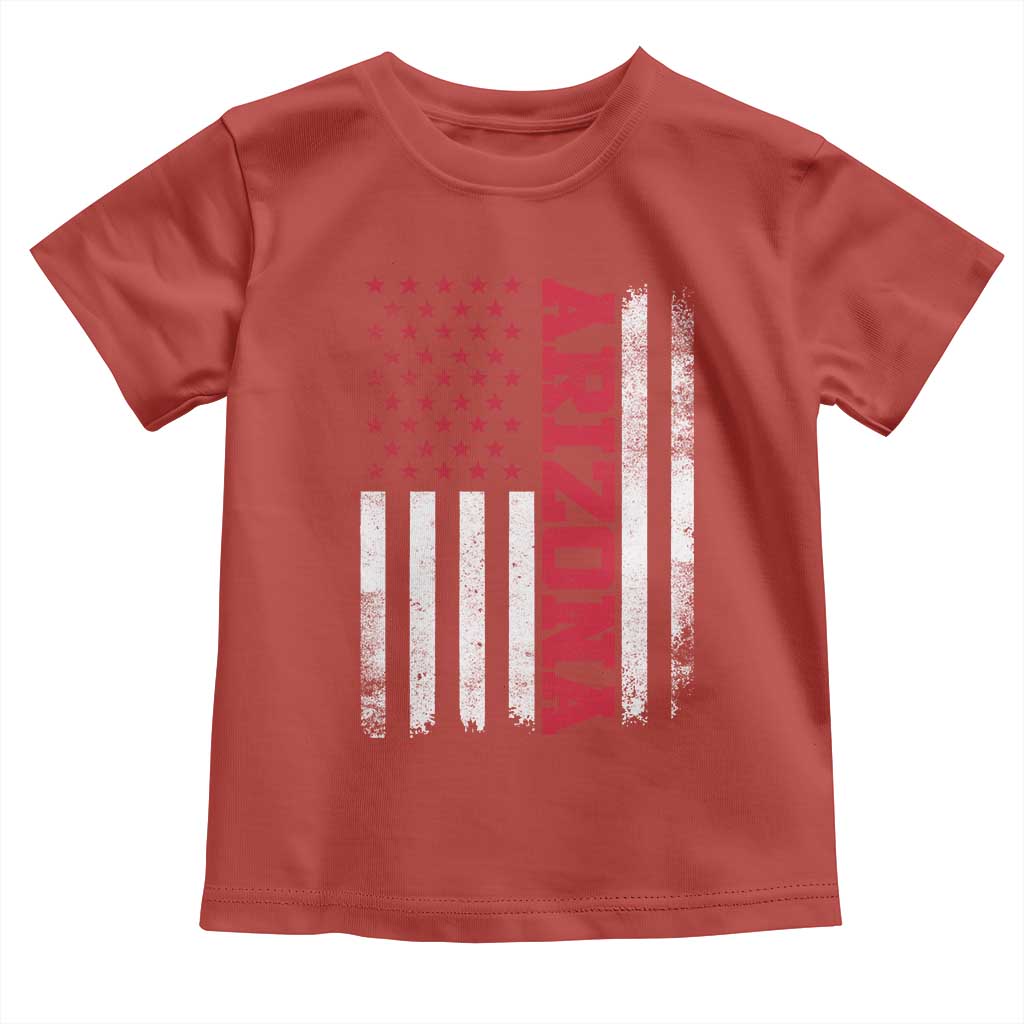 Arizona Pride Toddler T Shirt Vintage American Flag Distressed Varsity Aesthetic Letters AZ State TS11 Red Print Your Wear