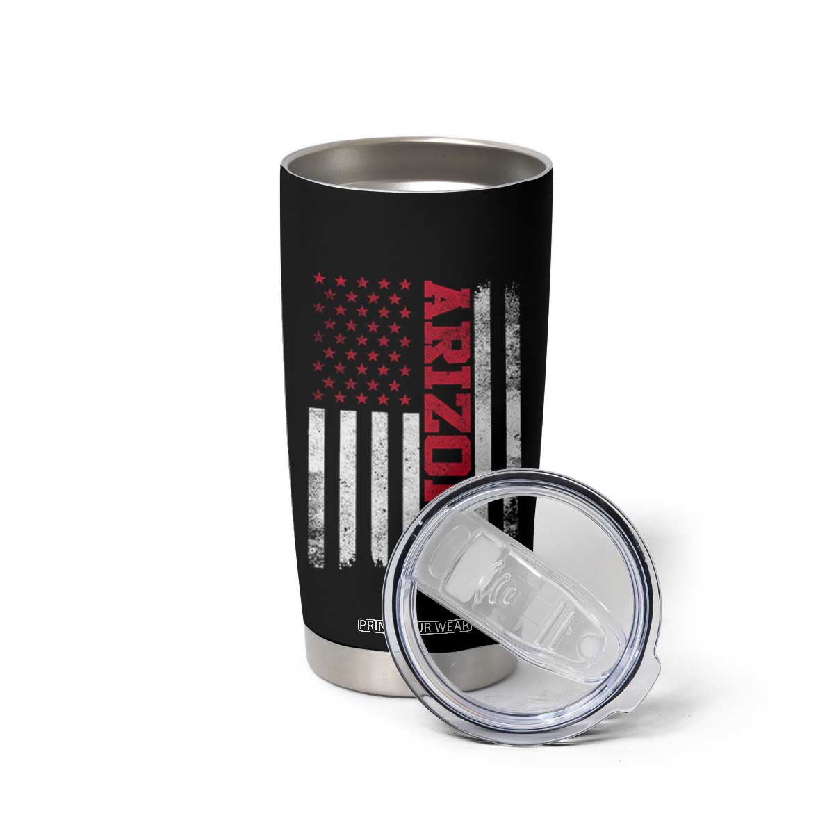 Arizona Pride Tumbler Cup Vintage American Flag Distressed Varsity Aesthetic Letters AZ State TS11 Print Your Wear