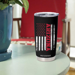 Arizona Pride Tumbler Cup Vintage American Flag Distressed Varsity Aesthetic Letters AZ State TS11 Print Your Wear