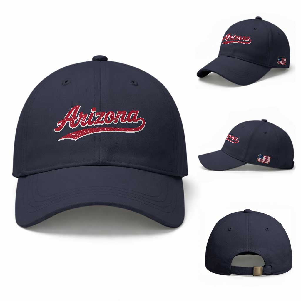 Arizona Varsity Script Classic Sports Jersey Style Baseball Cap TS11 Baseball Cap Universal Fit Navy Print Your Wear