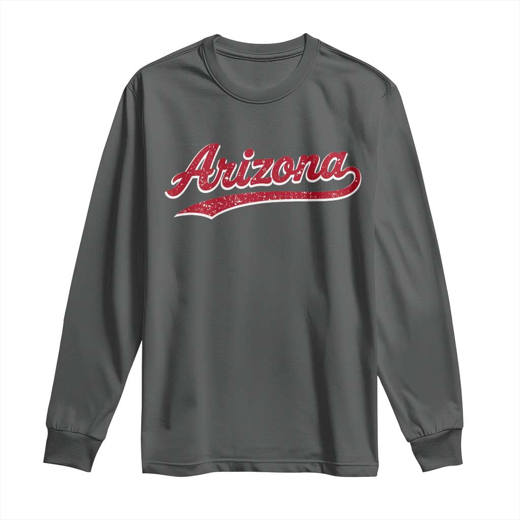 Arizona Varsity Script Classic Sports Jersey Style Long Sleeve Shirt TS11 Dark Heather Print Your Wear