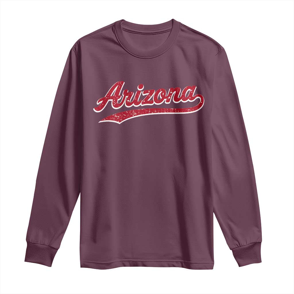 Arizona Varsity Script Classic Sports Jersey Style Long Sleeve Shirt TS11 Maroon Print Your Wear